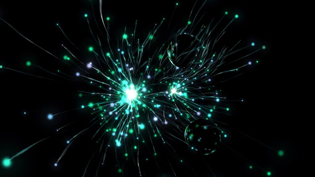 image of glowing particles